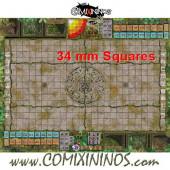 34 mm Lustria Plastic Gaming Mat with Crossed Dugouts - Comixininos
