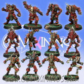 Evil - Khorny Team of 12 Players with two Blood Demons - Meiko Miniatures