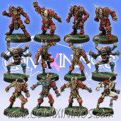 Evil - Tzintchy Team of 12 Players with two Transformation Demons - Meiko Miniatures