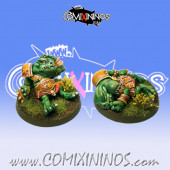 Set of 2 Prone / Stunned Tokens for Frogmen Big Guy - Fanath Art
