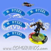 Set of 4 Blue Nerves of Steel Puzzle Skills for 32 mm GW Bases - Comixininos