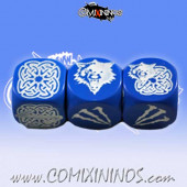 Set of 3 Blue Norse Block Dice - Meiko