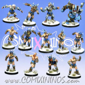 Norse - 2016 Rules Metal Norse Team of 13 Players with Snow Troll - Meiko Miniatures