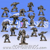 Orcs - Orc Team of 15 Players with Troll - Willy Miniatures