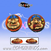 Set of 2 Classic One Sided Prone / Stunned Tokens for Ogres - Chaos Factory