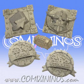 Set of 4 Dwarf Counters: 2 Steamroller 1 Turn 1 RR and Football - SP Miniaturas