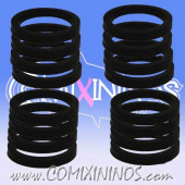 Skill Markers - Set of 16 Black Rubber Deluxe Rings for 25 mm Bases - Comixininos