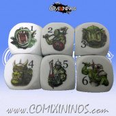 Set of 2d6 Illustrated Orc Dice 