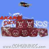 Set of 7 Glitter Pink Amazon Dice - Akaro