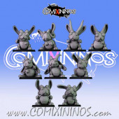 Evil Chosen  - Set of 9 Beastmen of Demonik Rabbits Team - Cross Lances