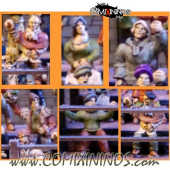 Sitting Crowd - Set of 6 Miniatures - Sally 4th