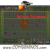 34 mm Ratmen Plastic Gaming Mat with Crossed Dugouts - Comixininos