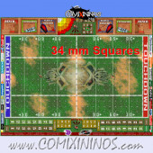 34 mm Skulls Plastic Gaming Mat with Parallel Dugouts - Comixininos