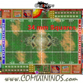 34 mm Skulls Plastic Gaming Mat with Crossed Dugouts - Comixininos