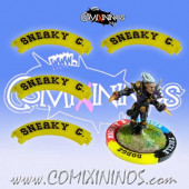 Set of 4 Yellow Sneaky Git Puzzle Skills for 32 mm GW Bases - Comixininos