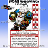 Snorri Motsognirson Dwarf Blitzer - Laminated Star Player Card nº 23
