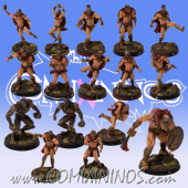 Norses - Spartan Norse Txarli Team of 16 Players with Big Guy - Meiko Miniatures