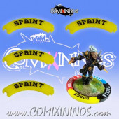 Set of 4 Yellow Sprint Puzzle Skills for 32 mm Bases - Comixininos