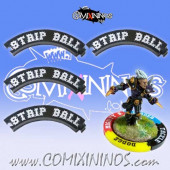 Set of 4 Black Strip Ball Puzzle Skills for 32 mm GW Bases - Comixininos