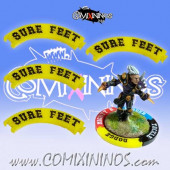 Set of 4 Yellow Sure Feet Puzzle Skills for 32 mm Bases - Comixininos