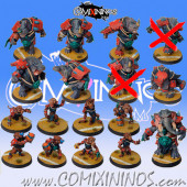Black Orcs - Savannah Team C of 15 Players with 4 Rhinos and 2 Hippos - Galladur