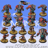Black Orcs - Complete Savannah Team A of 17 Players with 6 Rhinos and 2 Hippos - Galladur