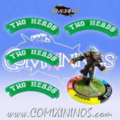Set of 4 Green Two Heads Puzzle Skills for 32 mm GW Bases - Comixininos