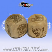 Set of 2d6 Vampire Numbers Dice Standard Size 16 mm - Wooden
