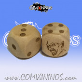 Set of 2d6 Vampire Dots Dice Large Size 20 mm - Wooden