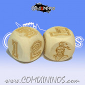 Set of 2d6 Wood Elf Numbers Dice Large Size 20 mm - Wooden