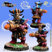 Evil Dwarves - Zargh Crazy Eye Star Player with Blunderbuss - Meiko Miniatures